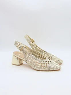Pumps met bandje goudkleurig