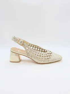 Pumps met bandje goudkleurig
