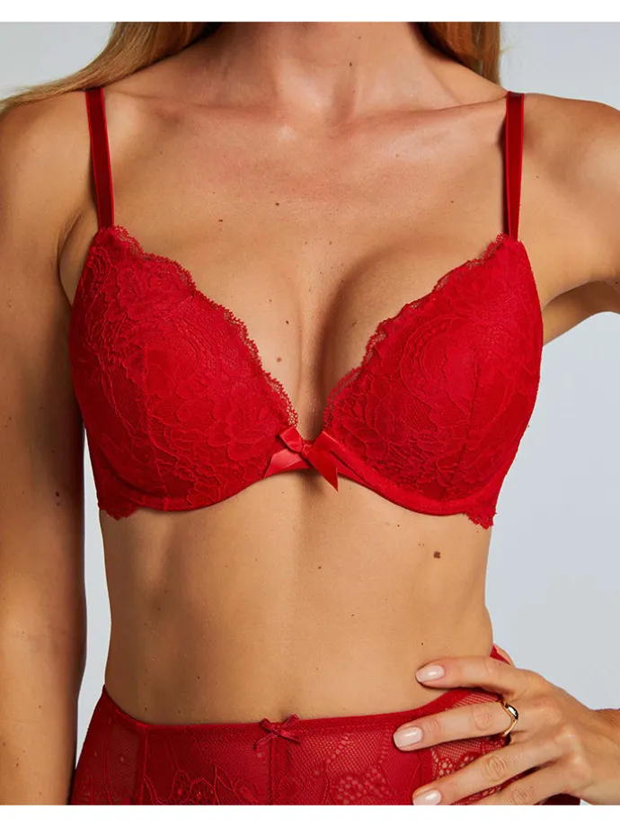 Push-up beha "Teddy" rood