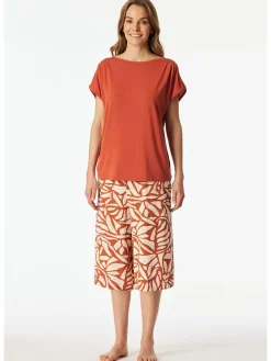 Pyjama terracotta/crème