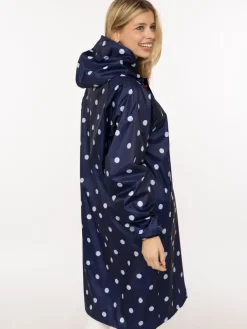 Regenmantel "Polka Dots" donkerblauw/wit