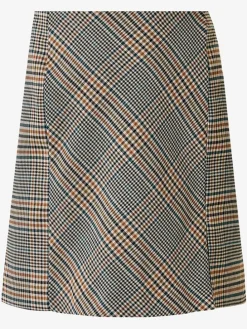 Rok beige/donkerblauw/rood