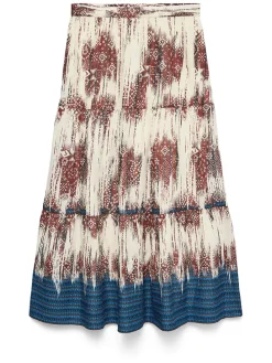 Rok beige/lichtbruin/blauw
