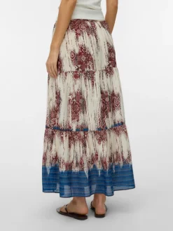 Rok beige/lichtbruin/blauw