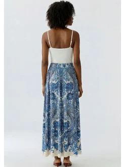 Rok blauw/crème