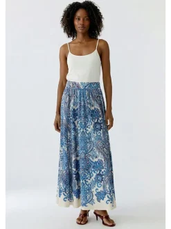 Rok blauw/crème