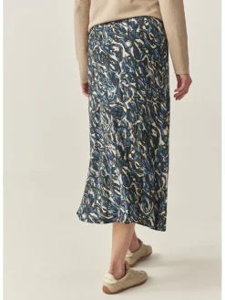 Rok donkerblauw/beige