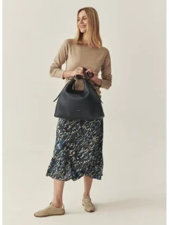 Rok donkerblauw/beige
