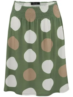 Rok groen/wit/taupe