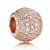 Rosévergulde bead met edelstenen