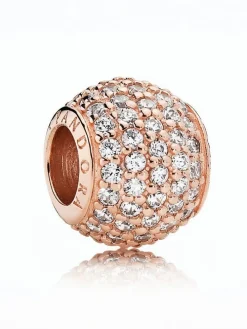 Rosévergulde bead met edelstenen