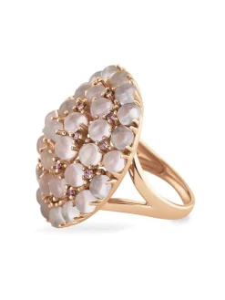 Rosévergulde ring met edelstenen