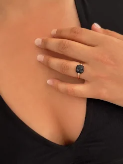 Rosévergulde ring met edelstenen