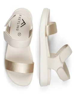 Sandalen beige/goudkleurig