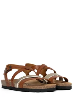 Sandalen "Pantel" lichtbruin/zilverkleurig