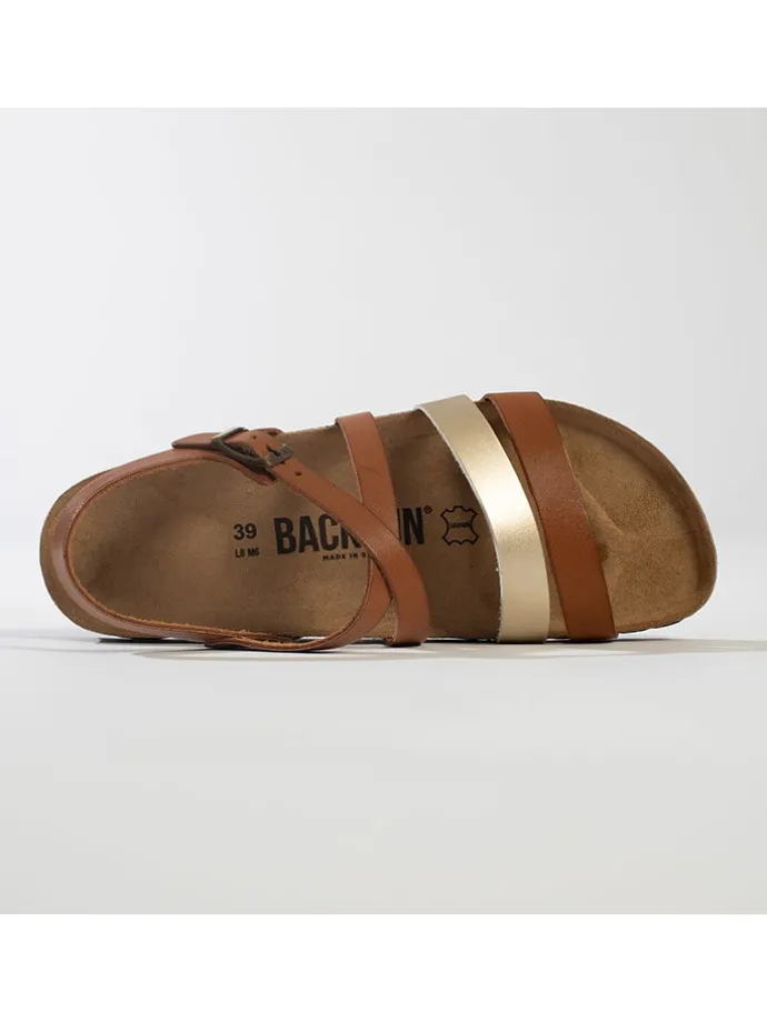 Sandalen "Pantel" lichtbruin/zilverkleurig