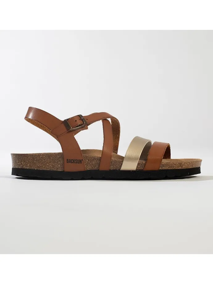 Sandalen "Pantel" lichtbruin/zilverkleurig