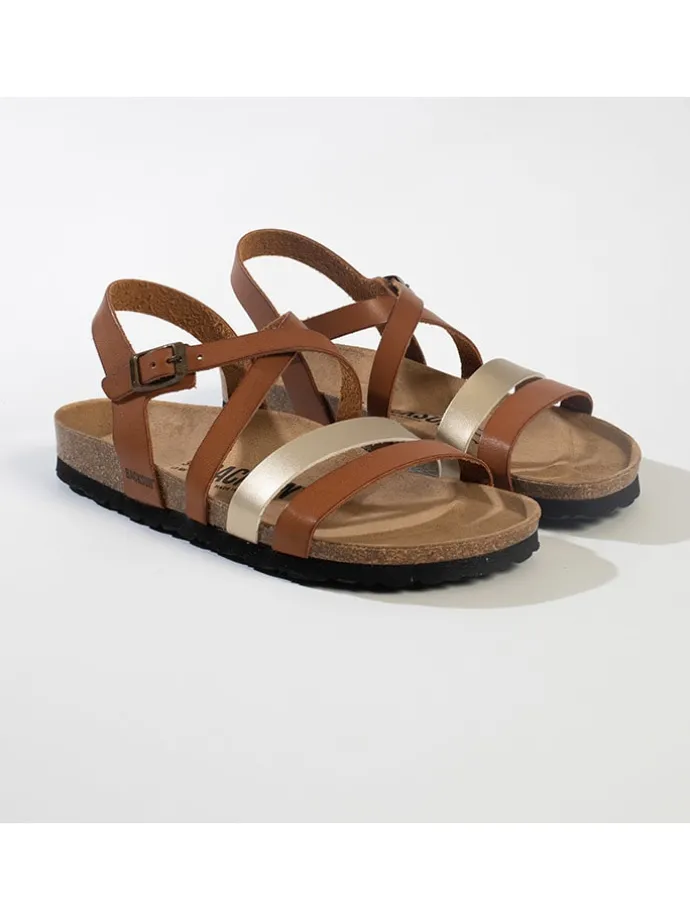 Sandalen "Pantel" lichtbruin/zilverkleurig
