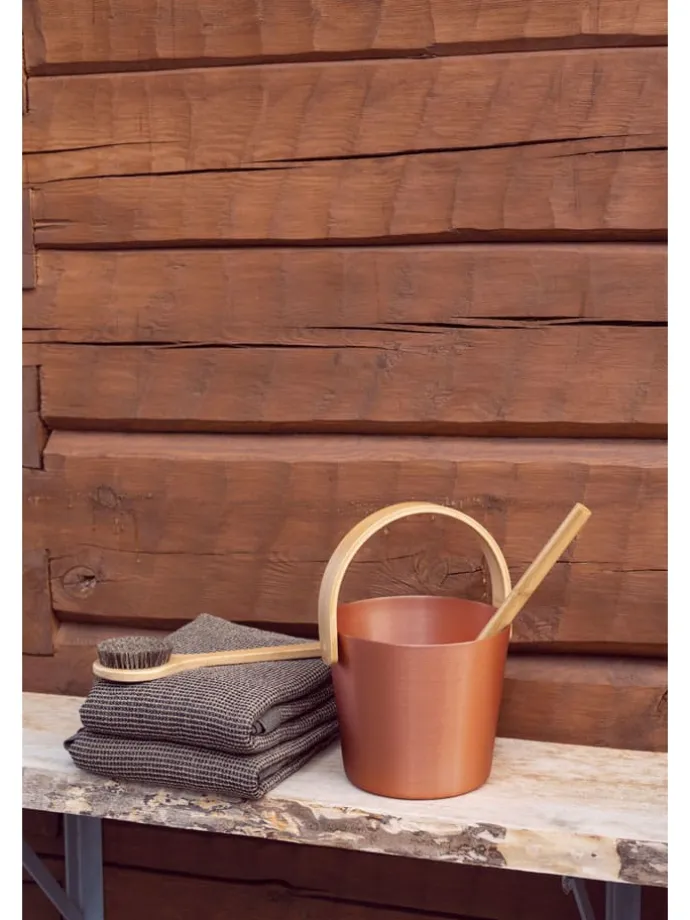 Saunalepel beige/koperkleurig - (L)43 cm
