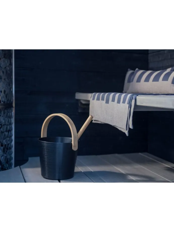 Saunalepel beige/zwart - (L)43 cm