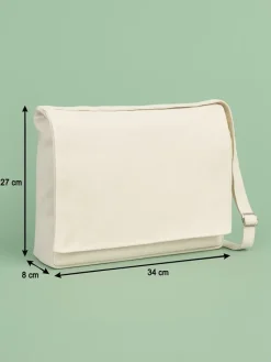 Schoudertas beige - (B)34 x (H)27 x (D)8 cm