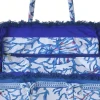 Schoudertas blauw/wit - (B)35 x (H)30 x (D)20 cm