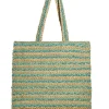 Schoudertas turquoise/beige - (B)40 x (H)40 x (D)3 cm