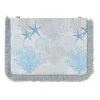Schoudertas wit/lichtblauw - (B)30 x (H)20 x (D)2 cm