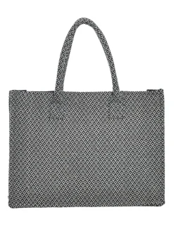 Schoudertas zwart/wit - (B)35 x (H)30 x (D)15 cm
