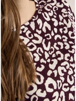 Shirt beige/bordeaux