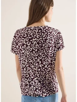 Shirt beige/bordeaux
