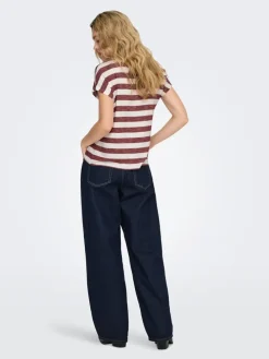 Shirt bordeaux/wit