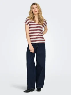 Shirt bordeaux/wit
