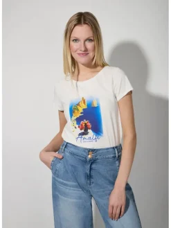 Shirt crème/blauw