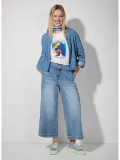 Shirt crème/blauw