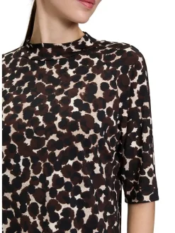 Shirt donkerbruin/zwart/wit