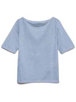 Shirt lichtblauw/wit
