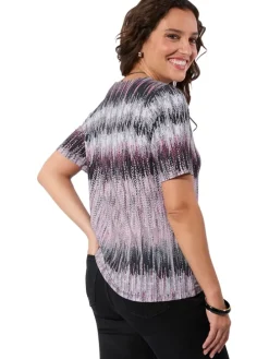 Shirt lichtroze/donkerblauw