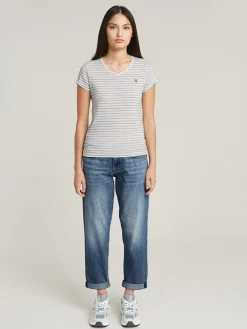 Shirt wit/blauw