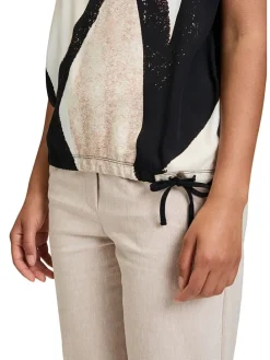 Shirt zwart/crème