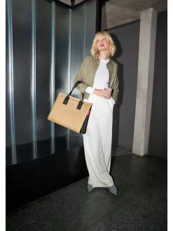Shopper beige/zwart - (B)42 x (H)35 x (D)17 cm