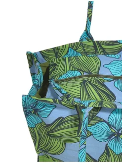 Shopper lichtblauw/groen - (B)58 x (H)32 cm