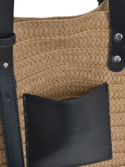Shopper naturel/zwart - (B)47 x (H)27 cm