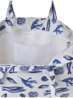 Shopper wit/blauw - (B)42 x (H)35 x (D)20 cm