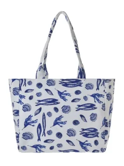 Shopper wit/blauw - (B)42 x (H)35 x (D)20 cm