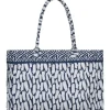 Shopper wit/donkerblauw - (B)45 x (H)37 x (D)20 cm