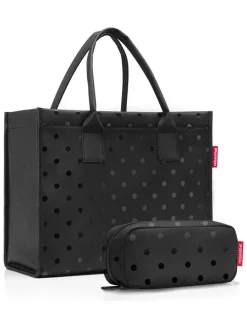 Shopper zwart - (B)43 x (H)36 x (D)8 cm