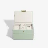 Sieradenkistje mintgroen - (B)18 x (H)12,5 x (D)11,5 cm