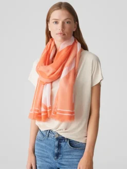Sjaal "Axeni" oranje/wit