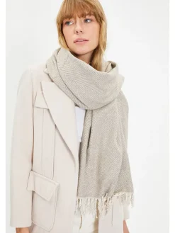 Sjaal beige/wit